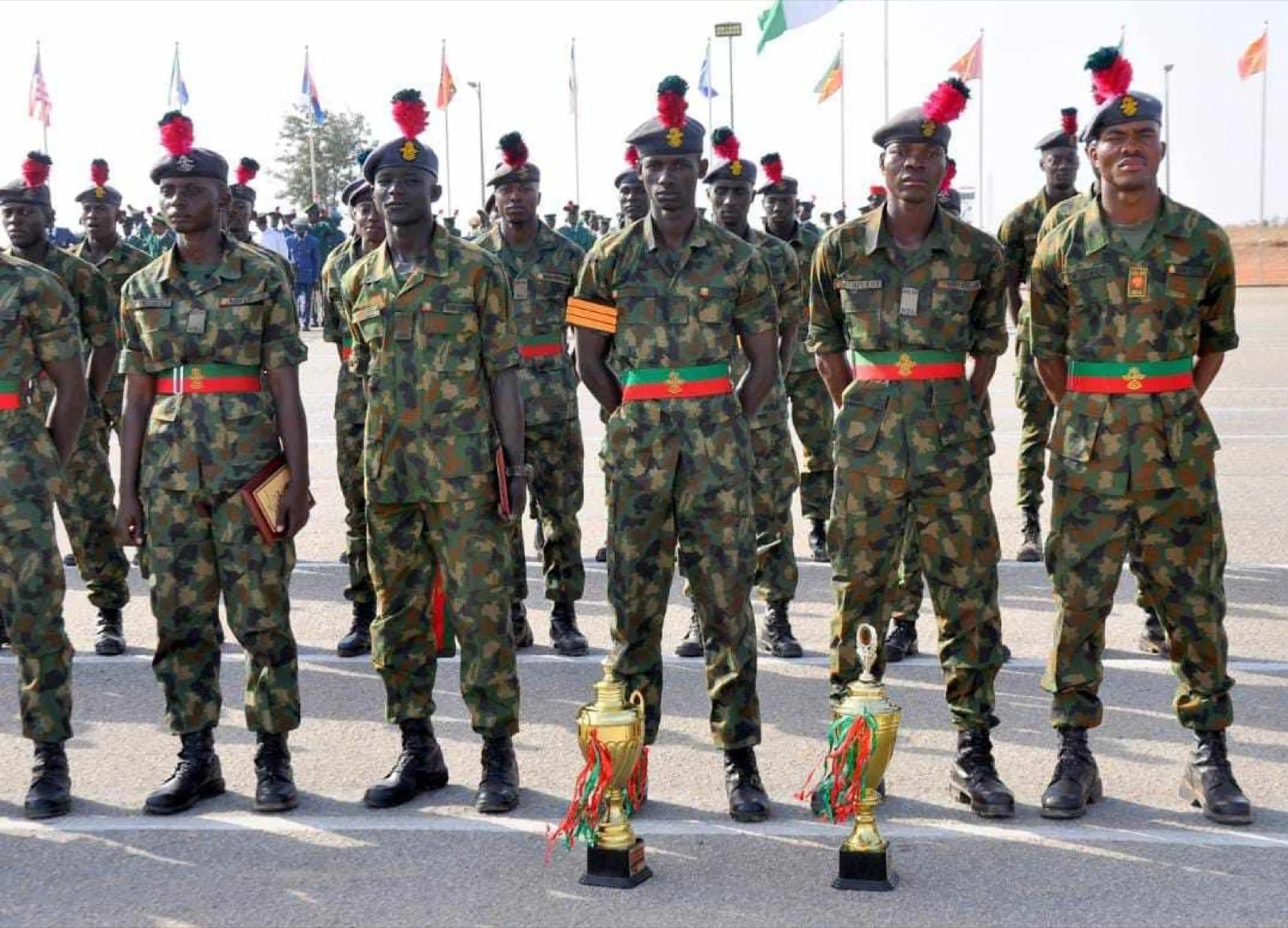 Nigerian Army soldiers at a military ceremony