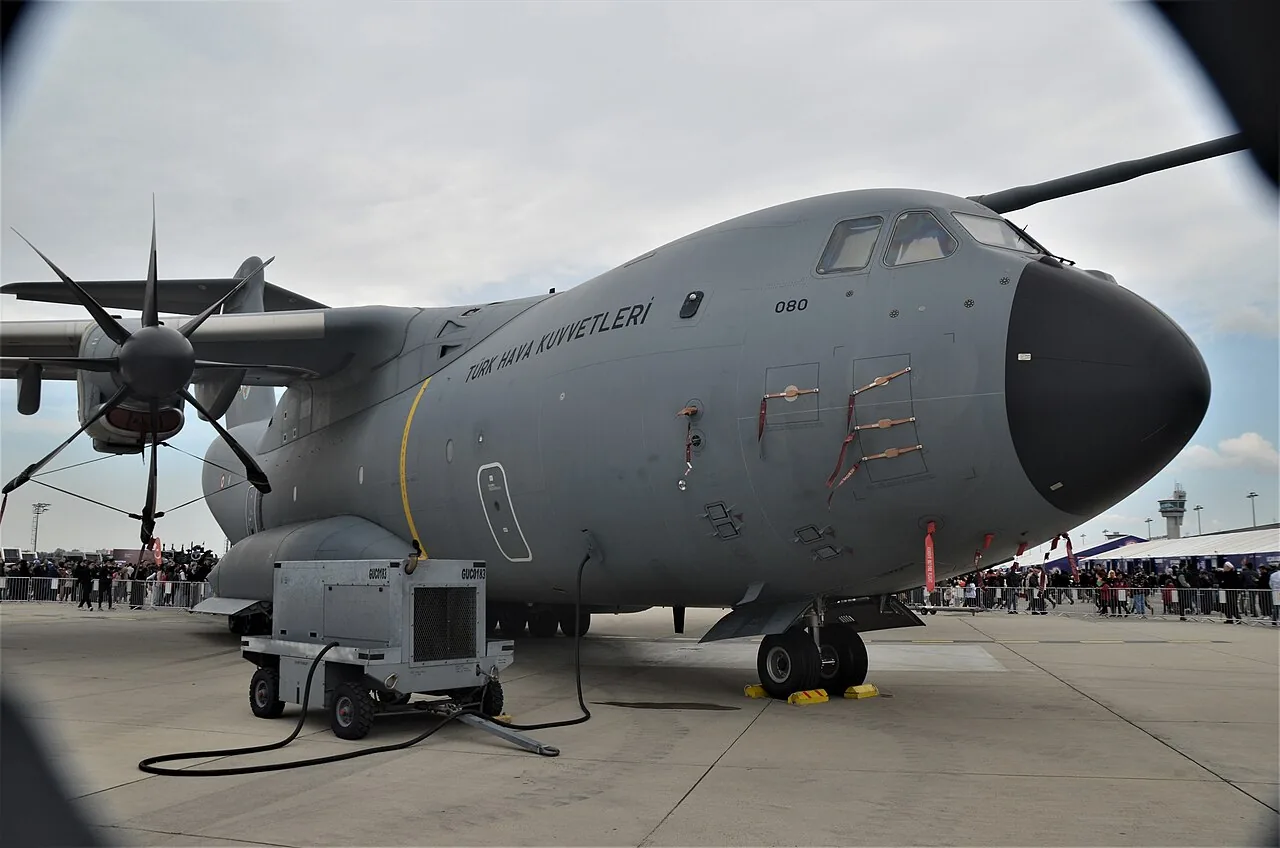 Türk Hava Kuvvetleri'ne ait A400M Atlas (kuyruk no 080), Teknofest'te. Türkiye hem A400M programının ortağı hem de operatörü. (Foto: Wikimedia Commons, CC BY-SA 4.0)
