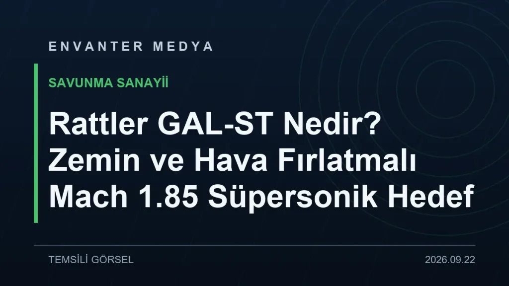 Rattler GAL-ST Nedir? Zemin ve Hava Fırlatmalı Mach 1.85 Süpersonik Hedef