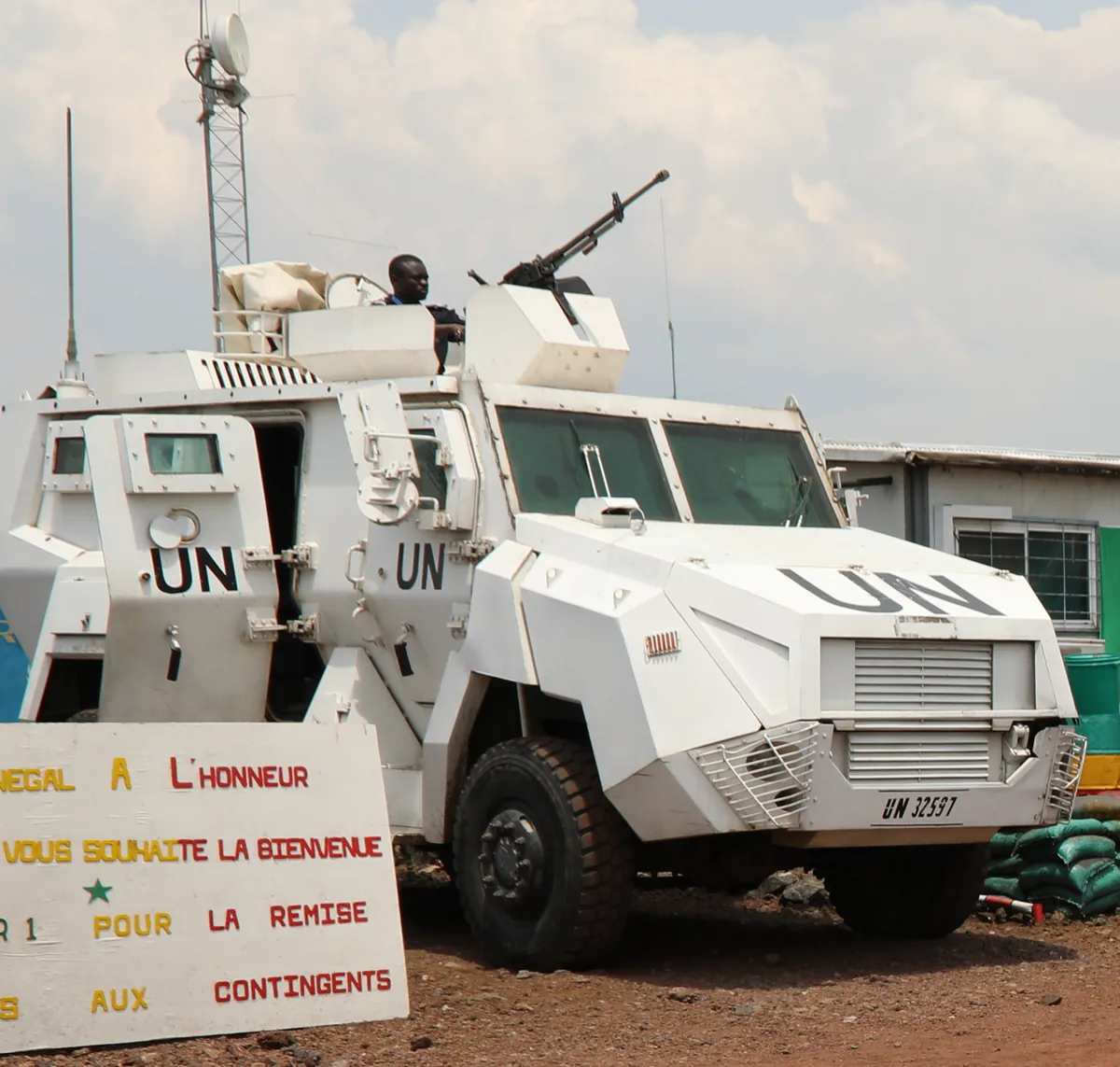 The Ejder Yalçın with a Senegalese police unit on UN duty (Goma, 2019). Source: Wikimedia Commons (CC BY-SA 2.0).