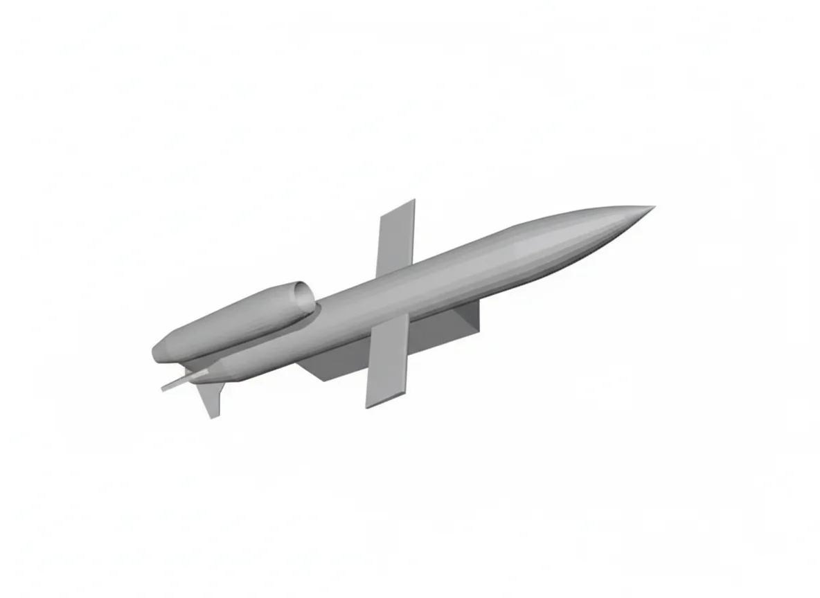 Technical diagram of the FP-5 Flamingo cruise missile. The declared range of nearly 3000 km places deep industrial sites within Russia within its reach.