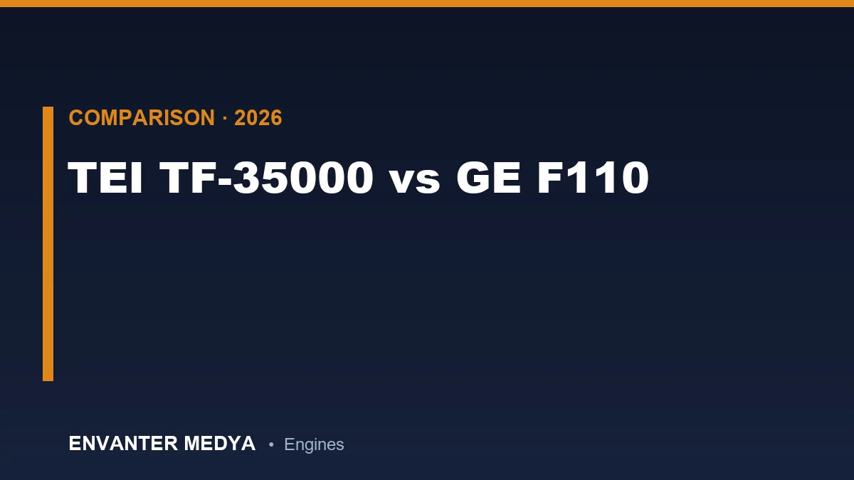 TEI TF-35000 مقابل GE F110: مقارنة تقنية شاملة بين محرك تركي واعد ومحرك أمريكي مثبت