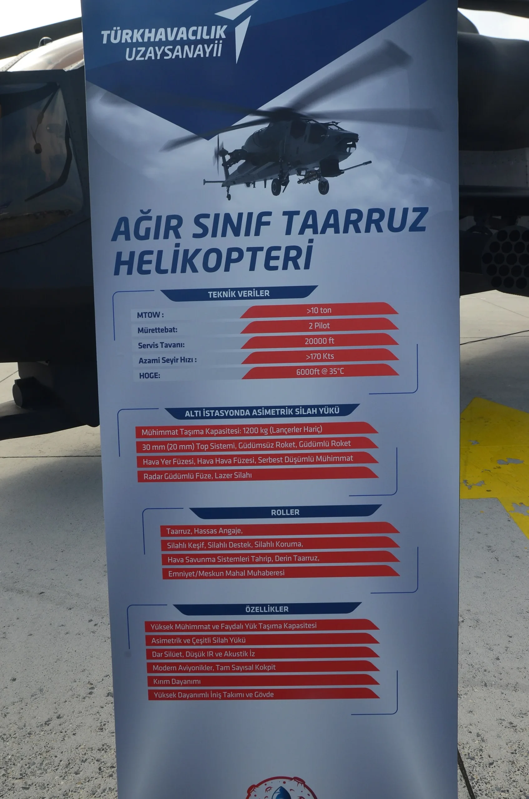 T929 ATAK-2 yan profil — ağır silah yükü konfigürasyonu ve çift TEI turboshaft motoru