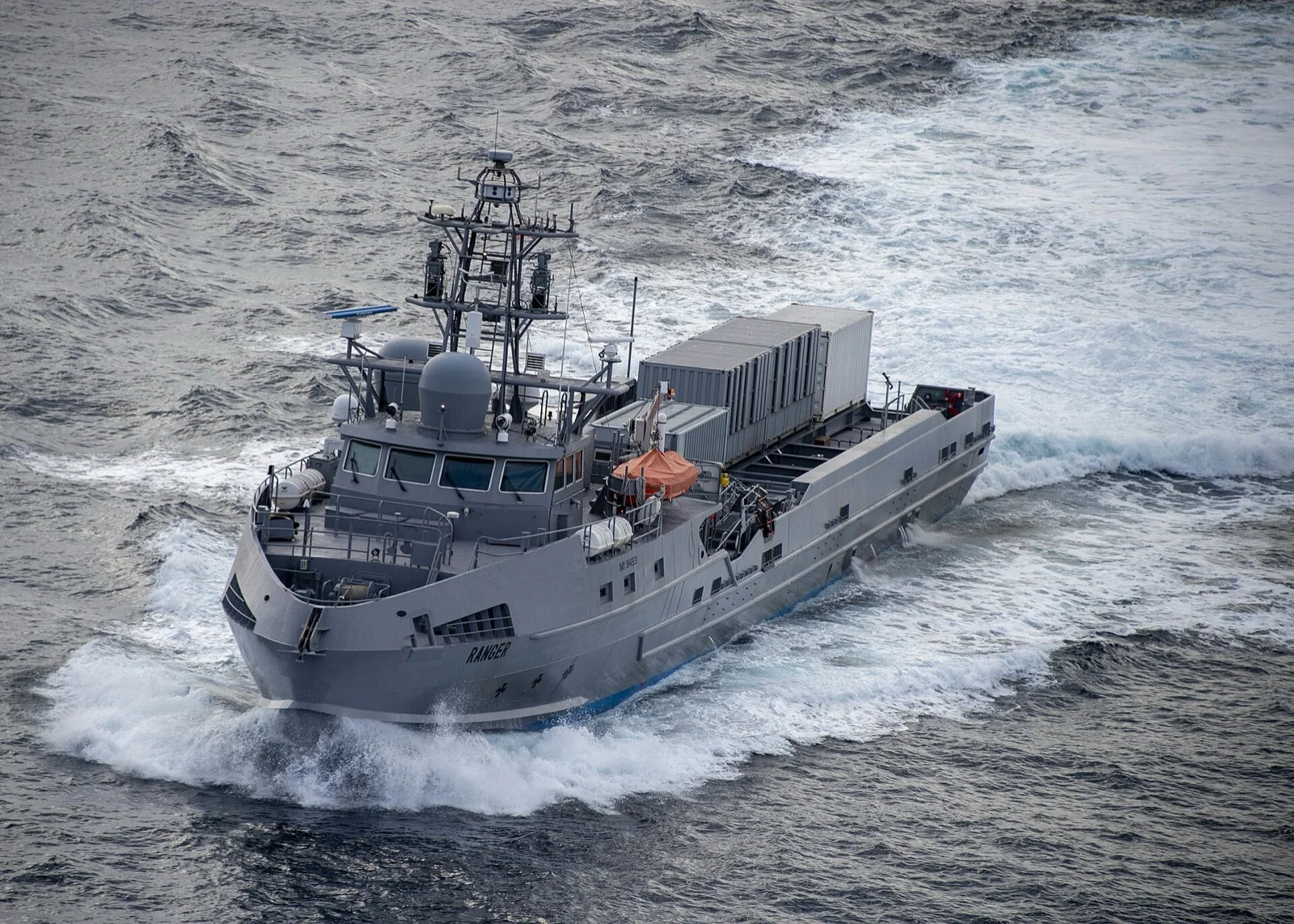 USV Ranger, carrying a containerised payload, became the emblem of the US Navy's large unmanned vessel experiments.