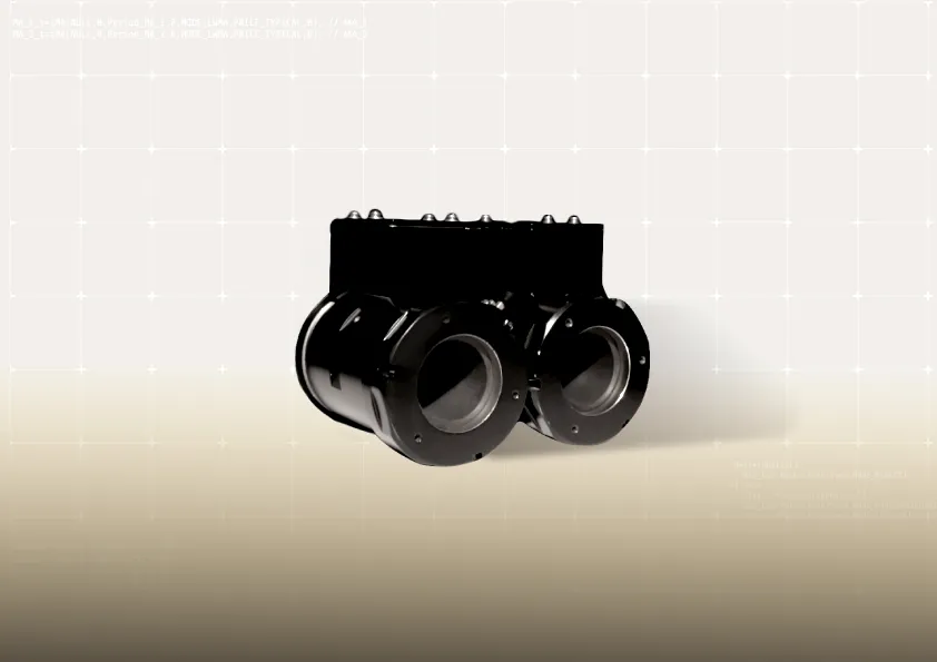 Beyaz fon önünde siyah renkli, iki paralel silindirik gövdeli ve üstte vida başlıklı bağlantı elemanları bulunan bir solenoid valfin önden çekilmiş fotoğrafı