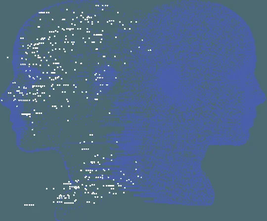 Point cloud graphic illustrating the digital twin concept