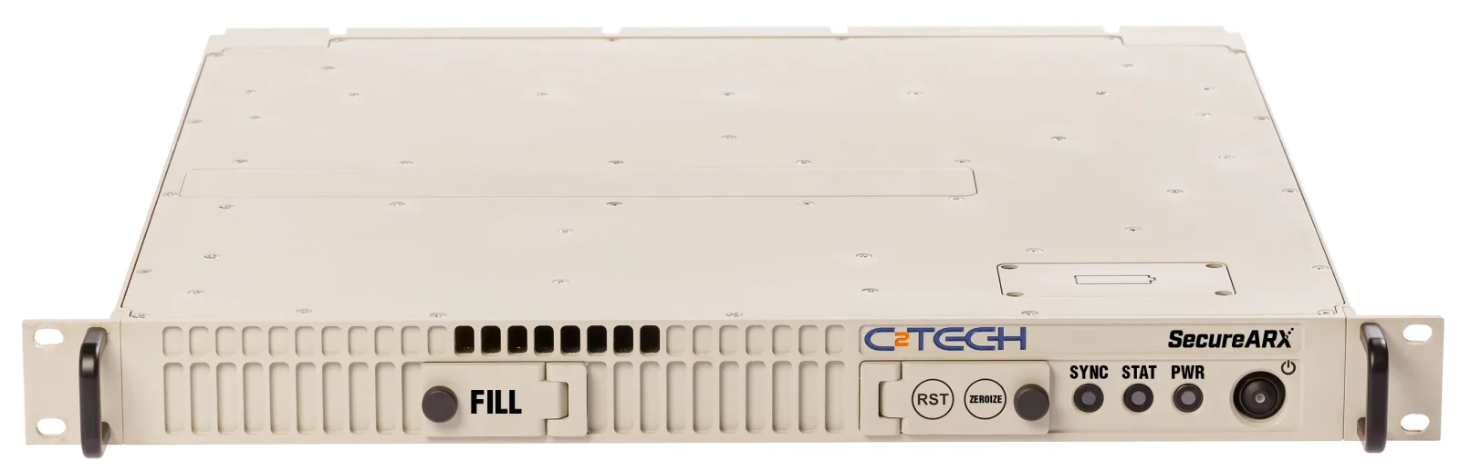 اللوحة الأمامية لمودم SecureARX بزرّي FILL وZEROIZE