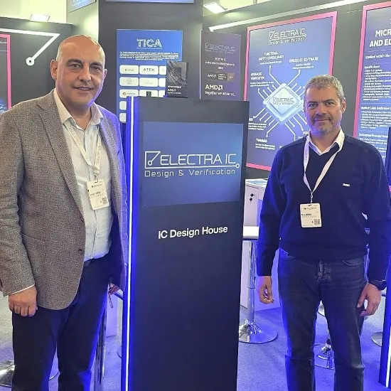 Who owns Electra IC? General Manager Ates Berna's career 5 Two executives in front of the Electra IC IC Design House kiosk