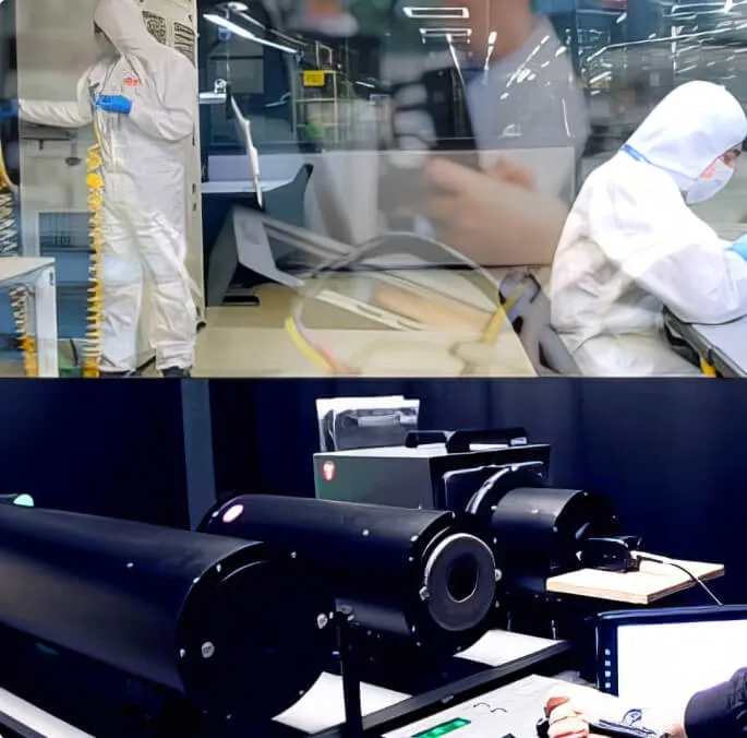 Banco de pruebas ópticas en el laboratorio de I+D y ensayos de FOTONİKS