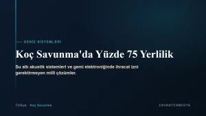 Koç Savunma Su Altı Akustik Sistemlerinde Yüzde 75 Yerlilik Oranına Ulaştı