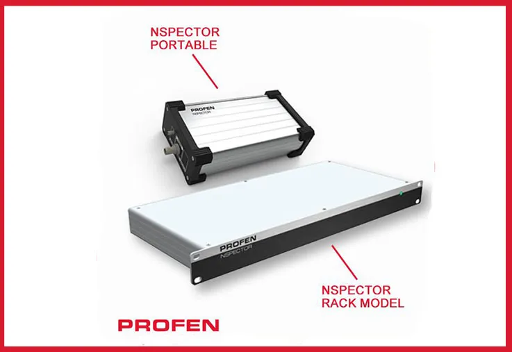 PROFEN NSPECTOR spektrum analizörünün taşınabilir ve rack tipi modelleri yan yana