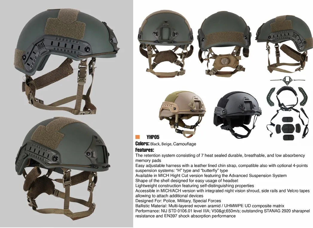 Balistik kask üçüncü model varyasyonu, kabuk ve iç aksesuar seti bir arada