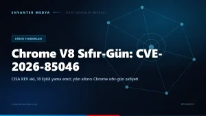Chrome V8 için sıfır-gün: CVE-2026-85046 aktif istismarda, CISA KEV eki ve 18 Eylül yama emri