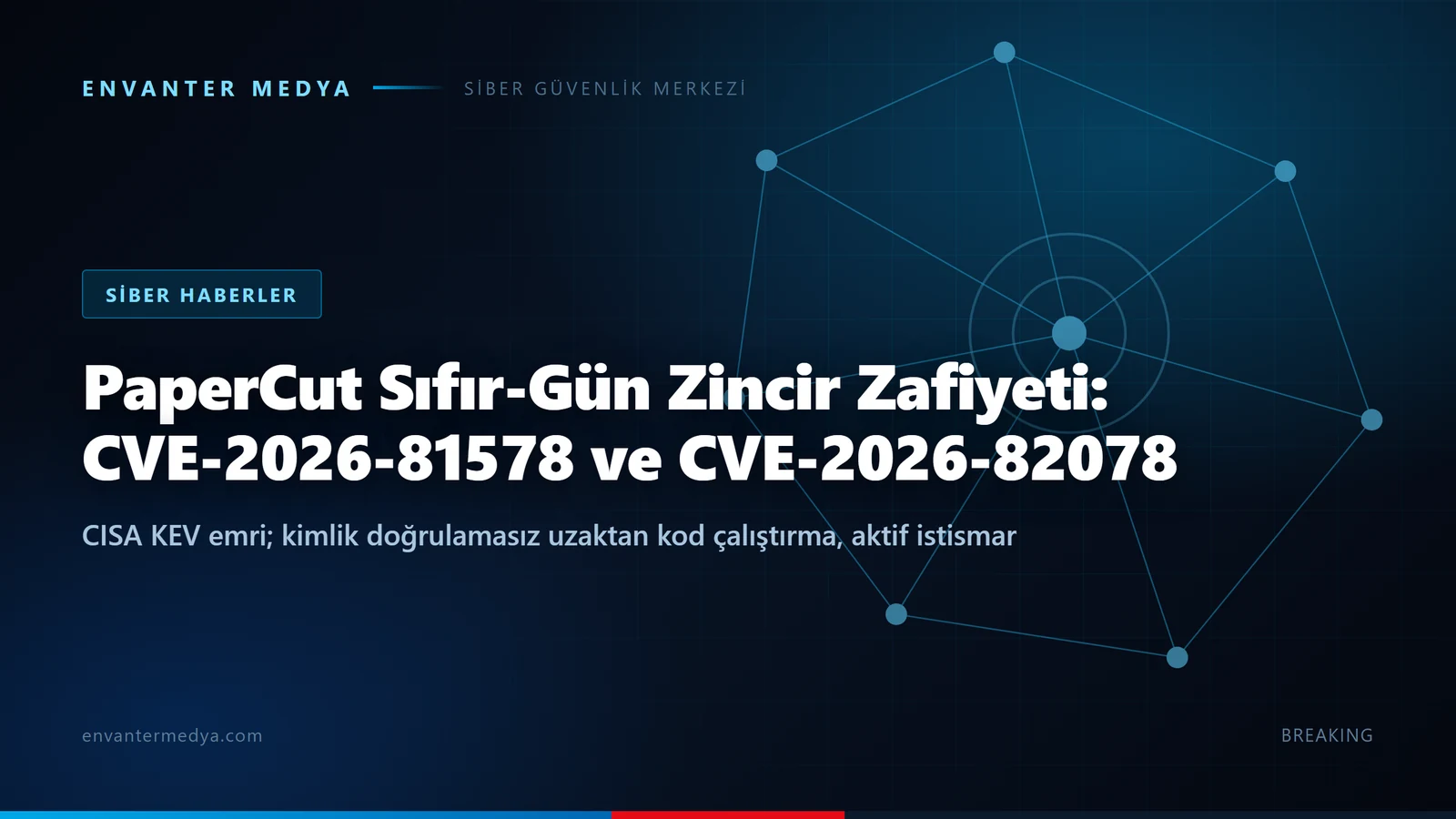 PaperCut NG ve MF için sıfır-gün zafiyet zinciri: CVE-2026-81578 ve CVE-2026-82078 aktif istismarda, CISA KEV emri
