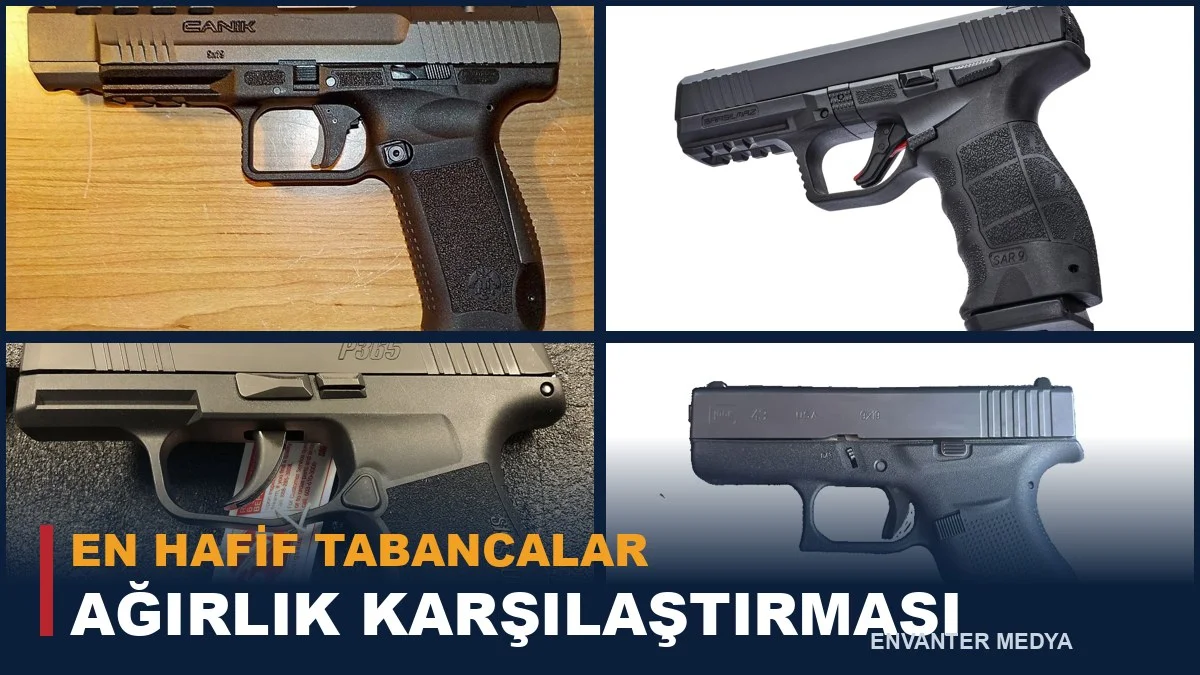 En Hafif Tabancalar: Ağırlıklarıyla Karşılaştırılan 12+ Model (Türk ve Dünya)