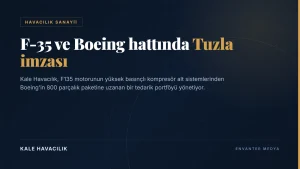 Kale Havacılık: F-35 ve Boeing tedarik zincirinde Tuzla’dan çıkan parçalar