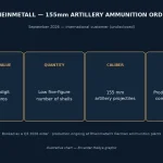 Rheinmetall, Kimliği Açıklanmayan Uluslararası Müşteriye 155mm Topçu Mühimmatı Tedarik Edecek