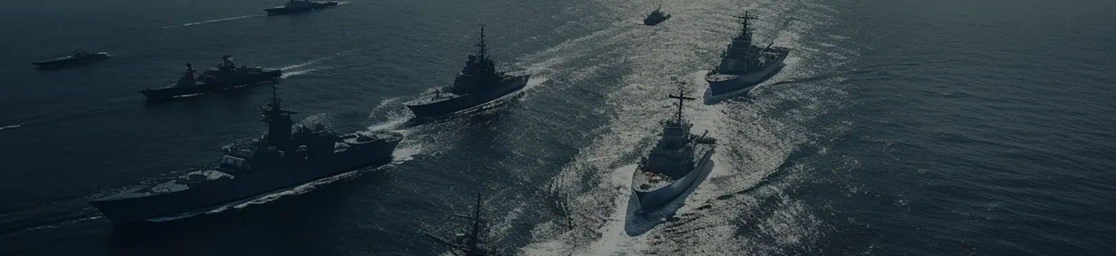 A naval task group under way — the frigates and destroyers that carry embarked helicopters are the market for deck handling systems