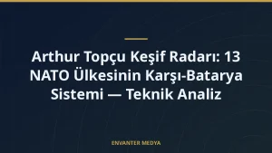 Arthur Topçu Keşif Radarı: 13 NATO Ülkesinin Karşı-Batarya Sistemi — Teknik Analiz