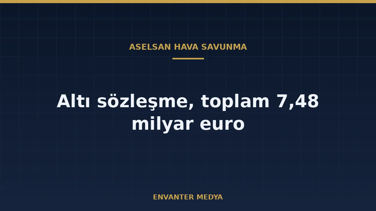 ASELSAN’ın 2026 Hava Savunma Sözleşmeleri: Altı Anlaşmanın Toplamı 7,48 Milyar Euro