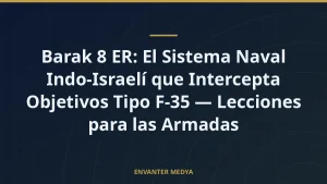 Barak 8 ER: El Sistema Naval Indo-Israelí que Intercepta Objetivos Tipo F-35 — Lecciones para las Armadas