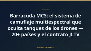 Barracuda MCS: el sistema de camuflaje multiespectral que oculta tanques de los drones — 20+ países y el contrato JLTV