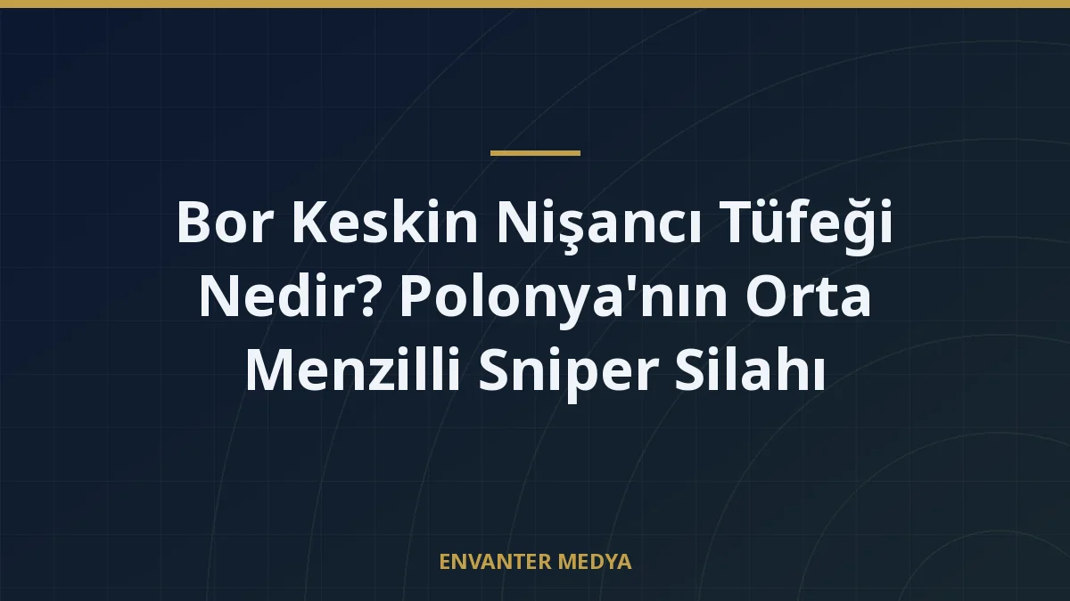 Bor Keskin Nişancı Tüfeği Nedir? Polonya’nın Orta Menzilli Sniper Silahı