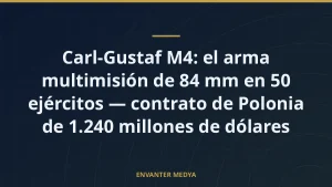 Carl-Gustaf M4: el arma multimisión de 84 mm en 50 ejércitos — contrato de Polonia de 1.240 millones de dólares