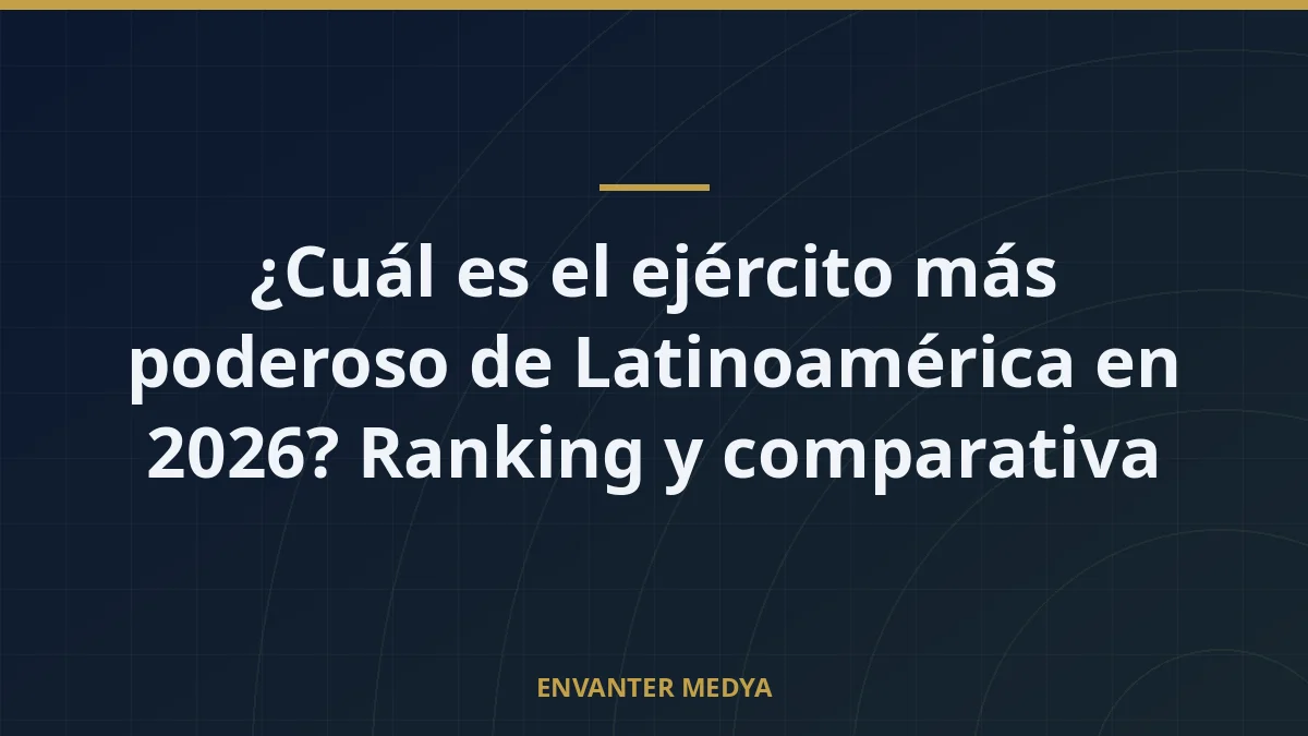 ¿Cuál es el ejército más poderoso de Latinoamérica en 2026? Ranking y comparativa
