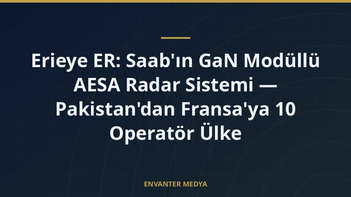 Erieye ER: Saab’ın GaN Modüllü AESA Radar Sistemi — Pakistan’dan Fransa’ya 10 Operatör Ülke