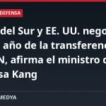 Corea del Sur y EE. UU. negocian fijar el año de la transferencia del OPCON, afirma el ministro de Defensa Kang
