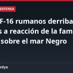 Cazas F-16 rumanos derriban dos drones a reacción de la familia Geran sobre el mar Negro