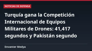 Turquía gana la Competición Internacional de Equipos Militares de Drones: 41,417 segundos y Pakistán segundo