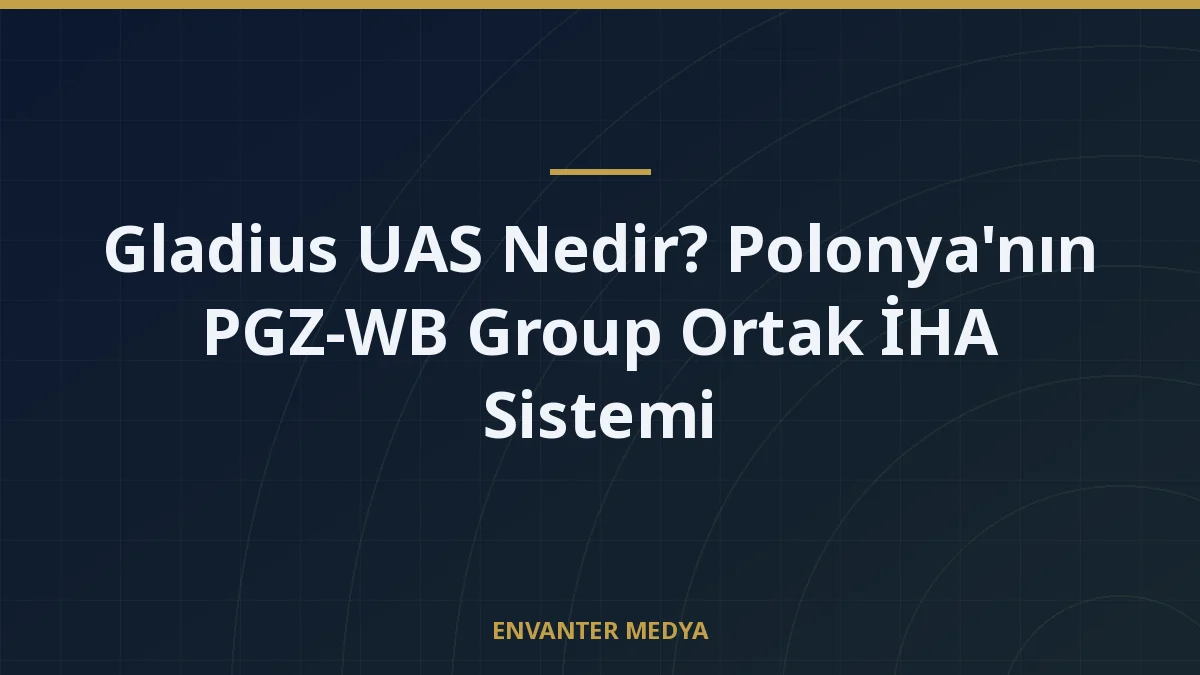 Gladius UAS Nedir? Polonya’nın PGZ-WB Group Ortak İHA Sistemi