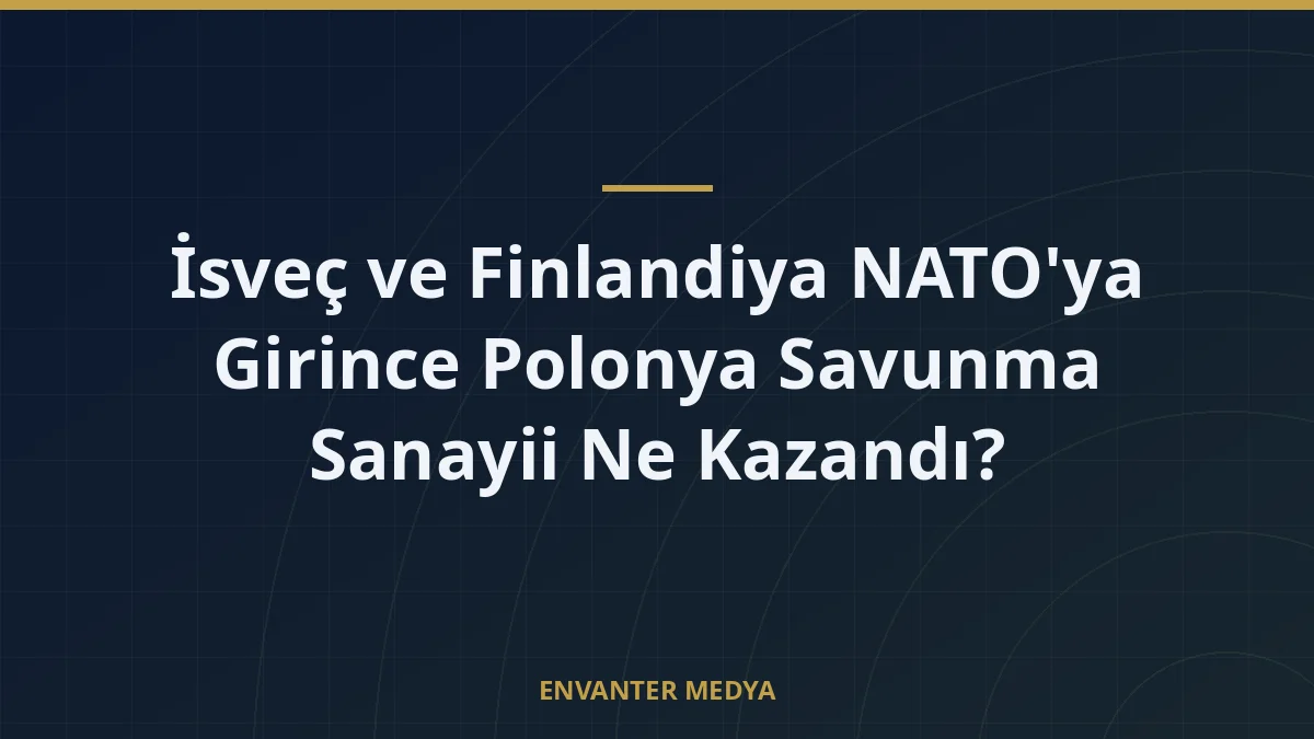 İsveç ve Finlandiya NATO’ya Girince Polonya Savunma Sanayii Ne Kazandı?