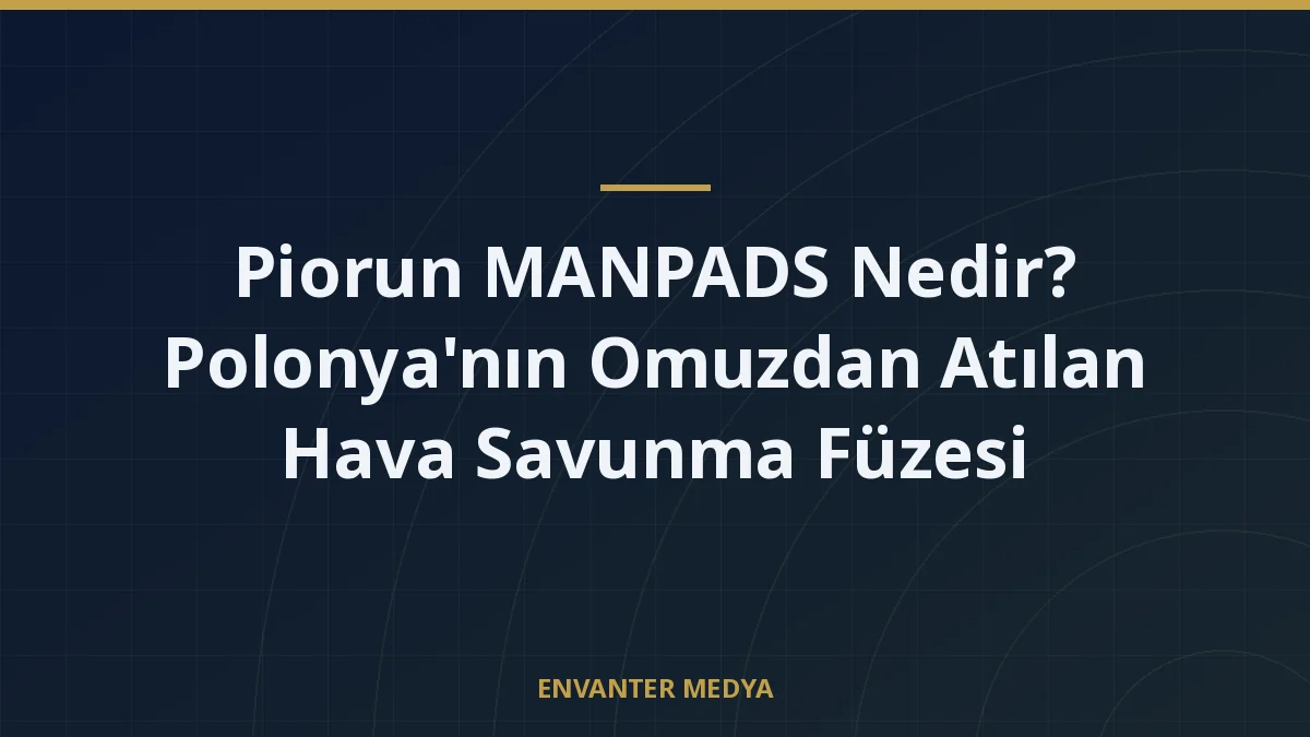 Piorun MANPADS Nedir? Polonya’nın Omuzdan Atılan Hava Savunma Füzesi
