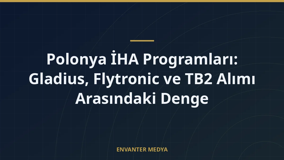 Polonya İHA Programları: Gladius, Flytronic ve TB2 Alımı Arasındaki Denge